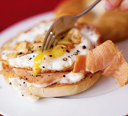 Salmon and Egg Bagel